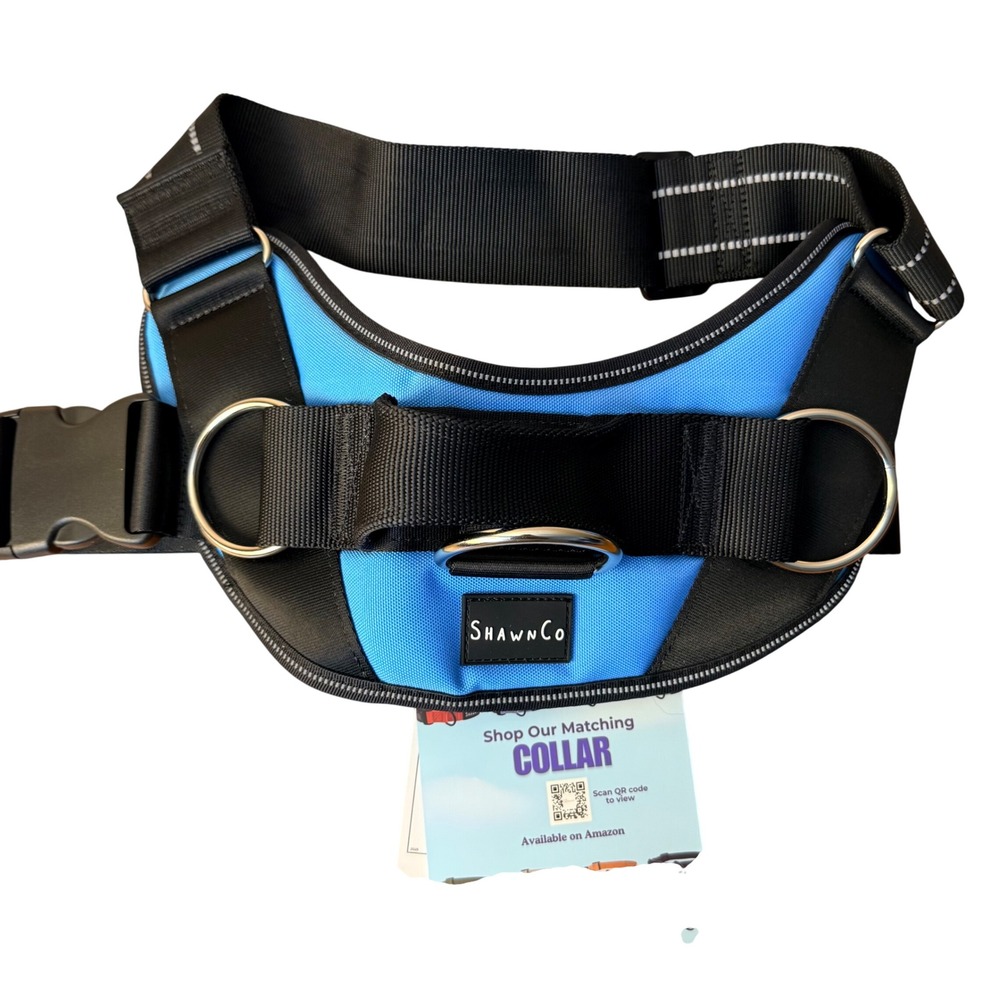 ShawnCo Essential Dog Harness Oceanic Blue Large Reflective No-Pull Vest L